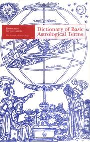 Cover of: A Dictionary of Basic Astrological Terms