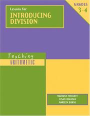 Cover of: Lessons for Introducing Division: Grades 3-4 (The Teaching Arithmetic)