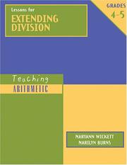 Cover of: Lessons for Extending Division: Grades 4-5 (Teaching Arithmetic)