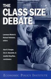 Cover of: The Class Size Debate