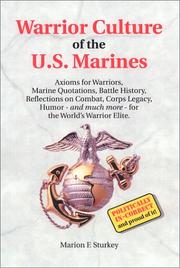 Cover of: Warrior Culture of the U. S. Marines by Marion F. Sturkey