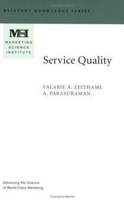 Cover of: Service Quality (Marketing Science Institute (MSI) Relevant Knowledge Series) (Relevant Knowledge)
