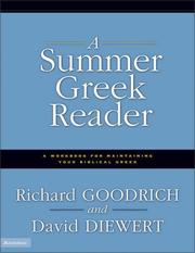 Cover of: A Summer Greek Reader by Richard J. Goodrich, David Diewert