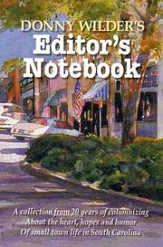 Donny Wilder's editor's notebook by Donny Wilder