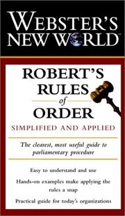 Cover of: Webster's New World Robert's rules of order: simplified and applied