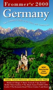 Cover of: Frommer's Germany 2000 (Country Annual)