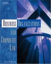 Cover of: Business Organizations and Corporate Law by Neal R. Bevans
