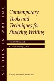 Cover of: Contemporary Tools and Techniques for Studying Writing (Studies in Writing)