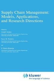 Supply chain management : models, applications and research directions