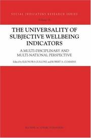 Cover of: The universality of subjective wellbeing indicators: a multi-disciplinary and multi-national perspective