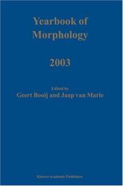 Cover of: Yearbook of Morphology 2003 (Yearbook of Morphology) by 
