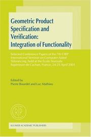 Geometric product specification and verification : integration of functionality : selected conference papers of the 7th CIRP International Seminar on Computer-Aided Tolerancing, Ecole Normale Supérieu