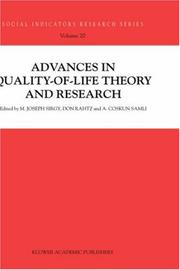 Advances in quality-of-life theory and research