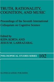 Truth, rationality, cognition, and music : proceedings of the seventh International Coloquium on Cognitive Science