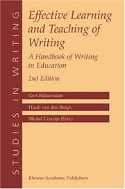 Cover of: Effective Learning and Teaching of Writing: A Handbook of Writing in Education (Studies in Writing)