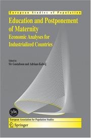 Cover of: Education and Postponement of Maternity: Economic Analyses for Industrialized Countries (European Studies of Population)