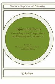 Topic and focus : cross-linguistic perspectives on meaning and intonation