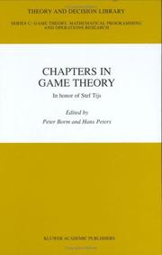 Chapters in game theory : in honor of Stef Tijs