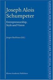 Cover of: Joseph Alois Schumpeter by Jürgen G. Backhaus