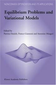 Equilibrium problems and variational models