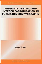Cover of: Primality Testing and Integer Factorization in Public-Key Cryptography (Advances in Information Security)