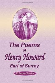 Cover of: The Poems of Henry Howard, Earl of Surrey: Edited with a Memoir by James Yeowell