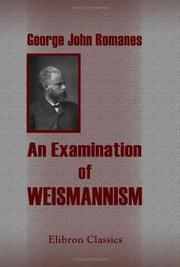 Cover of: An Examination of Weismannism