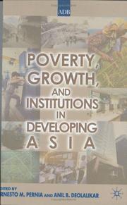 Cover of: Poverty, growth, and institutions in developing Asia