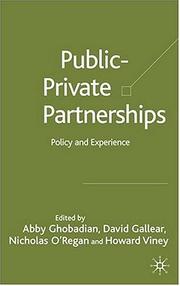 Public-private partnership : policy and experience