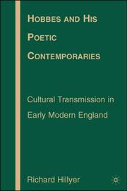 Cover of: Hobbes and His Poetic Contemporaries: Cultural Transmission in Early Modern England
