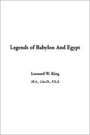 Cover of: Legends of Babylon and Egypt by Leonard William King