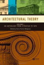 Cover of: Architectural Theory: An Anthology from Vitruvius to 1870
