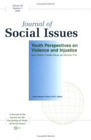 Cover of: Youth Perspectives on Violence and Injustice (Journal of Social Issues)
