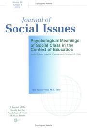 Psychological meanings of social class in the context of education