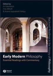Cover of: Early Modern Philosophy: Essential Readings with Commentary (Blackwell Readings in the History of Philosophy)