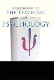 Handbook of the teaching of psychology