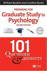 Preparing for graduate study in psychology : 101 questions and answers