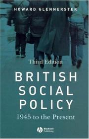 British social policy : 1945 to the present