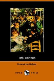 Cover of: The Thirteen by Honoré de Balzac