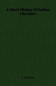 Cover of: A Short History Of Indian Literature | E. Horrwitz