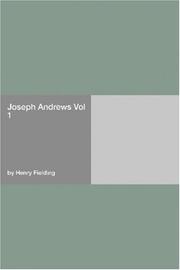 Cover of: Joseph Andrews Vol 1