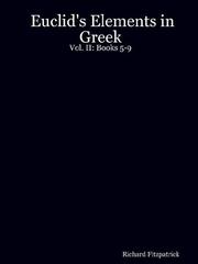 Cover of: Euclid's Elements in Greek: Vol. II: Books 5-9