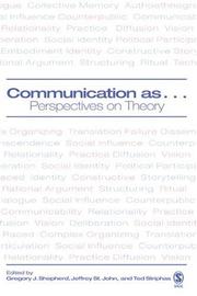Cover of: Communication as--: perspectives on theory