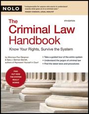 Cover of: Criminal Law Handbook: Know Your Rights, Survive the System