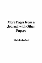 Cover of: More Pages From A Journal With Other Papers