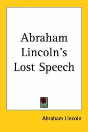 Cover of: Abraham Lincoln's Lost Speech