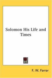 Cover of: Solomon His Life And Times