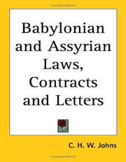Babylonian and Assyrian laws, contracts and letters by C. H. W. Johns