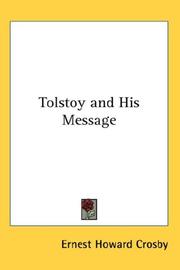 Cover of: Tolstoy And His Message