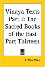 Cover of: Vinaya Texts Part I: The Sacred Books Of The East Part Thirteen